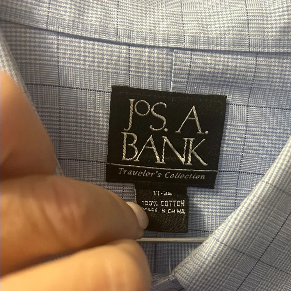 Jos. A. Bank Light Blue Checkered Dress Shirt